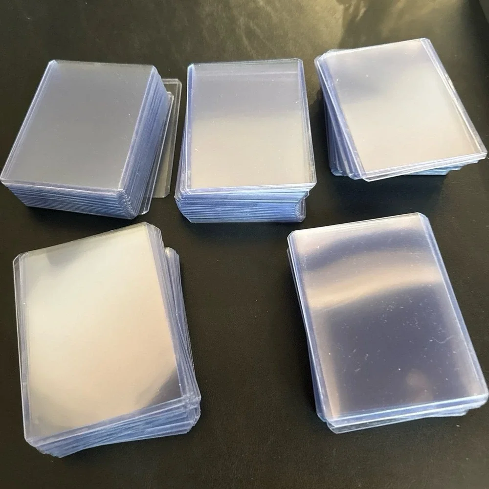 NEW bulk 100 Count Trading Card Toploaders and Soft Penny Sleeves Protector Set